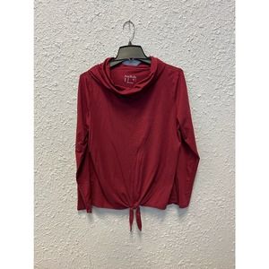 Anybody Comfy Lounge Blouse Women's Red Maroon Long Sleeve Top Size Medium